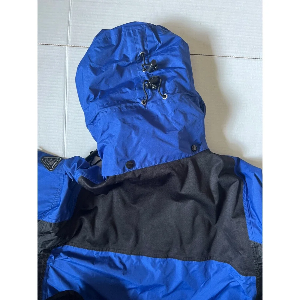 VINTAGE HODGMAN‎ - Men's VTG Dry Wear Blue Hooded Rain Jacket - Size Large